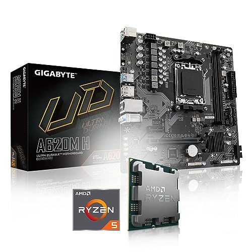 Memory PC Kit di aggiornamento AMD Ryzen 5 7500F 6x 3.7 GHz, GIGABYTE A620M H, 0GB DDR5, Completamente assemblato e testato