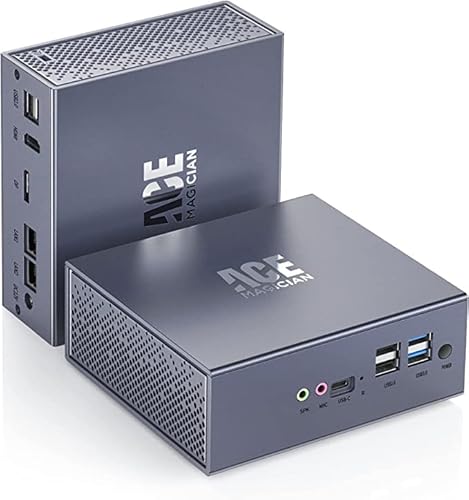 ACEMAGICIAN Mini PC W-11 Pro, Ιntel Alder Lake Ν95 di 12a Generazione (fino a 3,4 GHz) 8GB DDR4 256GB M.2 SSD,Mini Computer Desktop Doppio Gigabit Ethernet/Doppio Display 4K,Business PC