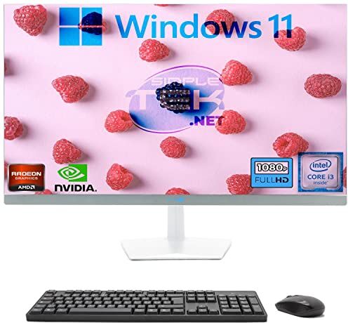 SIMPLETEK PC All in One 27" FHD Core i3 Windows 11   16GB RAM SSD 480GB   Potente e Versatile, Lavoro e Intrattenimento