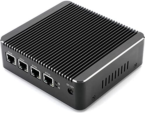 Partaker Firewall Micro Appliance,Fanless Mini PC with Intel Celeron J4125 Quad Core,4 Intel I225 Gigabit Lan,VGA/HDMI/USB,AES-NI,8GB Ram,64GB mSATA SSD