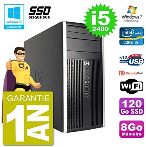 HP PC 6300 MT Intel Core i5-2400 RAM 8GB SSD 120GB masterizzatore DVD WiFi W7 (ricondizionato)