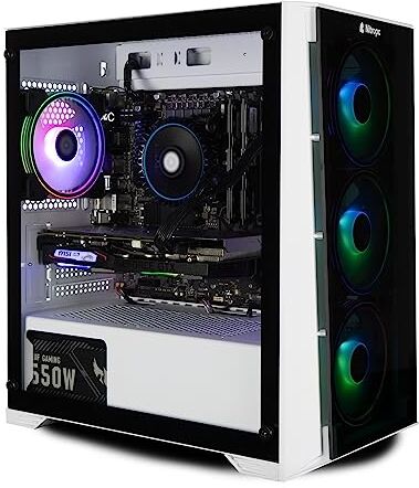 NitroPC PC Gaming Avanzato Silver Plus (Intel Core i5 12400 6/12 4.4GHz, RX 6500 XT 4GB, RAM 16GB, M.2 1TB, Windows 11 Home, illuminazione RGB, Wifi) Computer fisso, PC Gamer