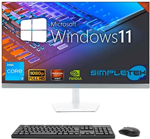 SIMPLETEK Computer All in One da 24" FHD   Core i3   Windows 11 Pro   16GB RAM   960GB SSD   Con Webcam 5Mp Integrata, Wifi 6 e BT 5.2