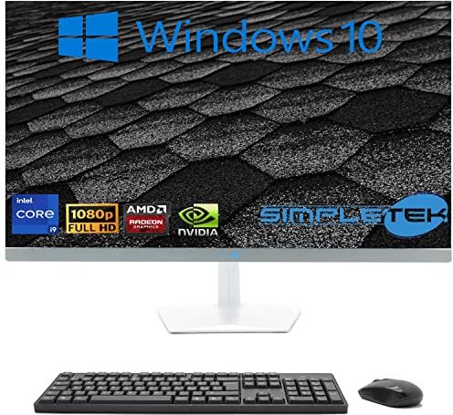 SIMPLETEK PC All in One 27" Display Windows 10   Core i9 12°Gen   Scheda Video RX550 4GB   32GB RAM DDR4 SSD 2TB   Lavoro, Gaming