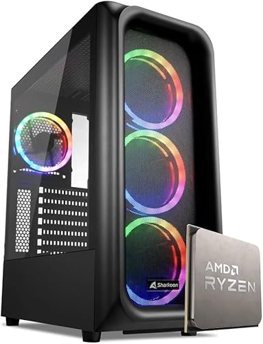 EMCA4 Computer Gaming PC AMD RYZEN 5 4600G 4,2Ghz RX VEGA RAM 16GB DDR4 3200Mhz M.2 500GB nvme Windows 11 Professional ARGB