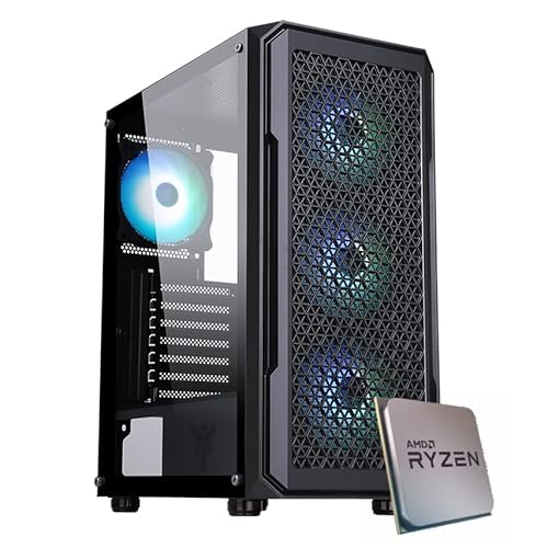 EMCA4 Computer Gaming PC AMD RYZEN 5 5600G RX VEGA RAM 16GB DDR4 3200Mhz M.2 512GB nvme Windows 10 Professional RGB