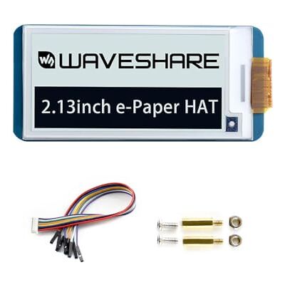 Waveshare 250x122 Resolution 2.13 inch e-Paper Display HAT E-Ink Screen LCD Module SPI Interface with Embedded Controller for Raspberry Pi 2B 3B 3B+ 4B Zero Zero W/Ardui/STM32/Jetson Nano Waveshare 250x122 Resolution 2.13 inch e-Paper Display HAT E-Ink Screen LCD Module SPI Interface with Embedded Controller for Raspberry Pi 2B 3B 3B+ 4B Zero Zero W/Ardui/STM32/Jetson Nano