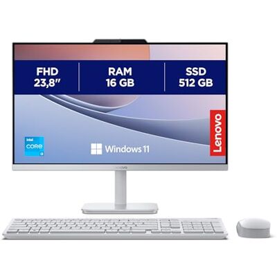 Lenovo A100 All-In-One, Display 24" FHD, Intel N100, 512GB SSD, RAM 16GB, 2Wx2 Audio Speakers, WiFi 6, Windows 11 Home, Tastiera + Mouse Wireless Cloud Grey Lenovo A100 All-In-One, Display 24" FHD, Intel N100, 512GB SSD, RAM 16GB, 2Wx2 Audio Speakers, WiFi 6, Windows 11 Home, Tastiera + Mouse Wireless Cloud Grey