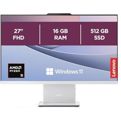 Lenovo IdeaCentre Computer desktop All-In-One, Display 27" FHD, AMD Ryzen 5 7533HS, 512GB SSD, RAM 16GB, Altoparlanti Harman, WiFi 6, Windows 11 H, Tastiera + Mouse Wireless Lenovo IdeaCentre Computer desktop All-In-One, Display 27" FHD, AMD Ryzen 5 7533HS, 512GB SSD, RAM 16GB, Altoparlanti Harman, WiFi 6, Windows 11 H, Tastiera + Mouse Wireless
