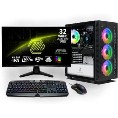 Ankermann-PC Ankermann Starter Gaming Bundle AMD Ryzen 7 5700X Nvidia GeForce RTX 5060 Ti 8GB 16GB RAM 1TB NVMe SSD Windows 11 WiFi MSI MAG 32" Curved WQHD Gaming Monitor 180Hz Tastiera tedesca RGB Ankermann-PC Ankermann Starter Gaming Bundle AMD Ryzen 7 5700X Nvidia GeForce RTX 5060 Ti 8GB 16GB RAM 1TB NVMe SSD Windows 11 WiFi MSI MAG 32" Curved WQHD Gaming Monitor 180Hz Tastiera tedesca RGB