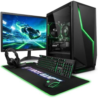 Vibox Gaming PC Completo, 23" Monitor, AMD Ryzen 5 5500, AMD Radeon RX 9070 12GB, 16GB RAM, 1TB SSD, Windows 11, WiFi 6 + Bluetooth 5.4 Vibox Gaming PC Completo, 23" Monitor, AMD Ryzen 5 5500, AMD Radeon RX 9070 12GB, 16GB RAM, 1TB SSD, Windows 11, WiFi 6 + Bluetooth 5.4