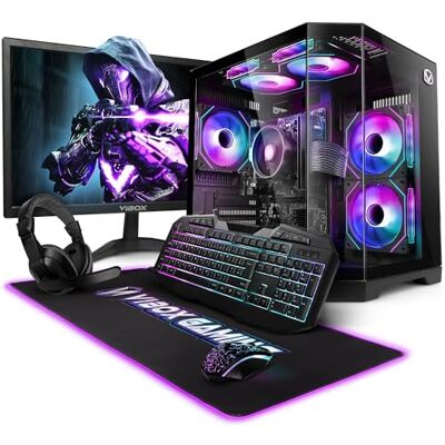 Vibox I-507 PC Gaming Fisso Completo • 22" Monitor • Ryzen 3 3200G 4,0GHz • Radeon Vega 8 • 16GB RAM • 1TB SSD • Linux OS • WiFi • Nero Vibox I-507 PC Gaming Fisso Completo • 22" Monitor • Ryzen 3 3200G 4,0GHz • Radeon Vega 8 • 16GB RAM • 1TB SSD • Linux OS • WiFi • Nero