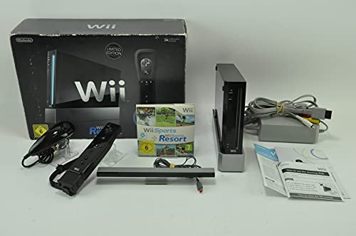 Nintendo Consola Wii Negra (Edición limitada) + Accesorios en negro (1 Wiimote + 1 Nun...[Importato da Francia]