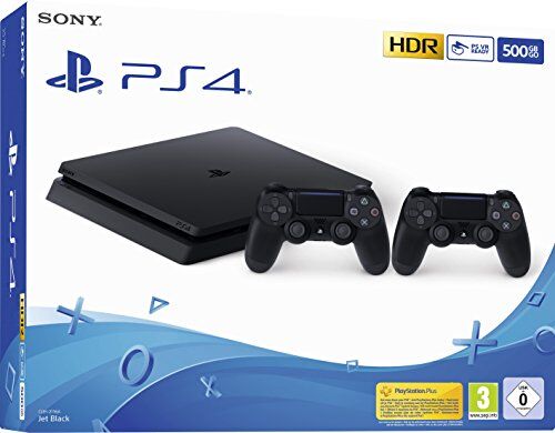 Sony PlayStation 4 Slim 500GB F Chassis, Jet Black + 2° Dualshock 4 [Edizione: EU]