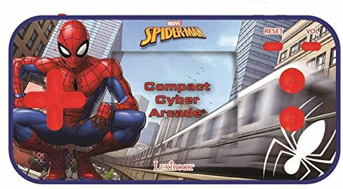 Lexibook Marvel Spider-Man Uomo Ragno Console di gioco portatile Compact Cyber Arcade, 150 giochi, LCD, batteria, blu, JL2367SP