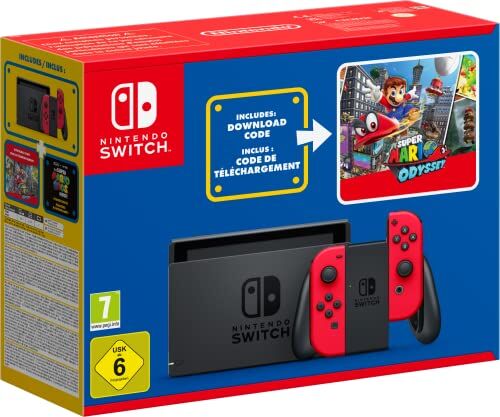 Nintendo console  Switch – edizione speciale Super Mario Odyssey + sticker Super Mario Bros. Il Film