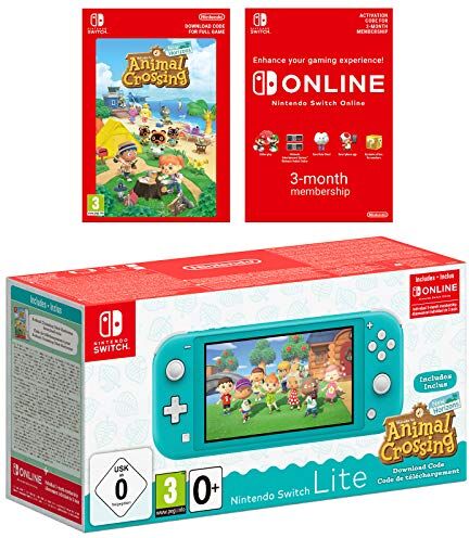 Nintendo Switch Lite (Turquoise) Animal Crossing New Horizons + NSO 3 months [Edizione: Regno Unito]