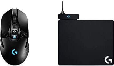 Logitech 903 Lightspeed Mouse Gaming Wireless, Sensore Hero 25K, Oltre 140 Ore Con Batteria & Powerplay Ricarica Wireless Tappetino Mouse, Tappetino Per Mouse Gaming In Tessuto O Rigido