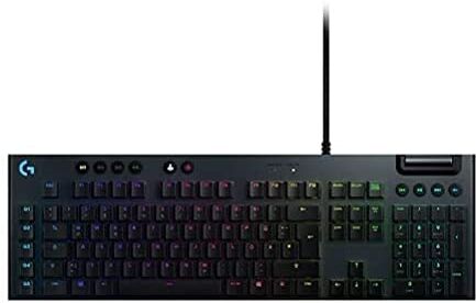 Logitech Tastiera da gioco meccanica 815, interruttore a chiave lineare GL con profilo piatto, Lightsync RGB, design sottile, 5 tasti G programmabili, controlli multimediali, layout tedesco QWERTZ