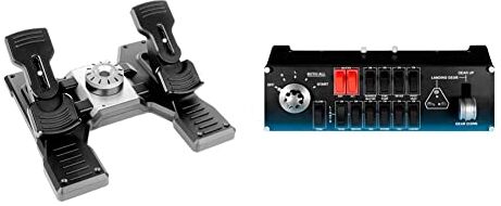 Logitech Saitek PRO Flight Rudder Pedals Pedaliera per Simulatori di Volo & Saitek PRO Flight Switch Panel Pannello Selettori