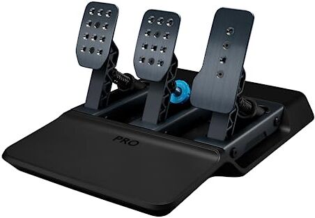 Logitech PRO Racing Pedals, Pedali per Simulazioni di Corse con Freno con Cella di Carico da 100 kg, Completamente Personalizzabili, Molle ed Elastomeri Intercambiabili, Design Modulare, Nero