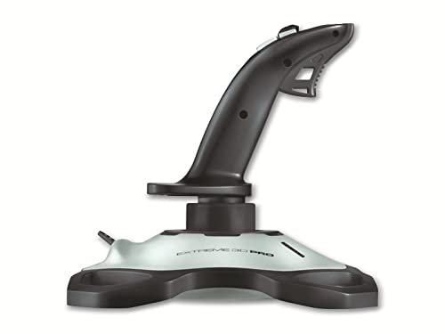 Logitech Extreme 3D PRO Joystick, Controllo Timone a Rotazione, 12 Pulsanti ‎Programmabili, Comando Hat Switch a 8 Direzioni, Base Stabile Robusta, Tiro Rapido, ‎Connessione USB, PC Nero/Argento