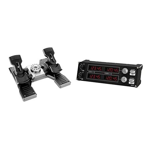 Logitech Saitek PRO Flight Rudder Pedals Pedaliera per Simulatori di Volo & Saitek PRO Flight Radio Panel Riquadro Radio