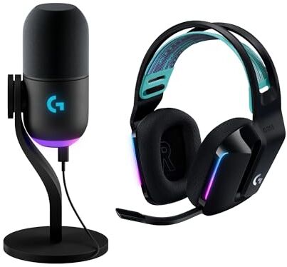 Logitech G733 + Yeti Game Streaming Kit, cuffie e microfono da gaming per un audio professionale durante lo streaming