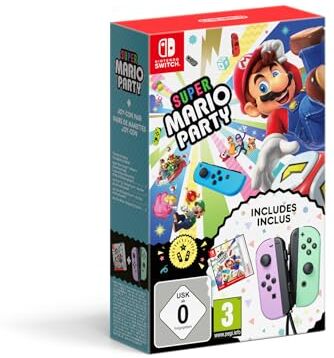 Nintendo Super Mario Party (Codice Gioco Digitale) + Coppia di Joy-con Set Pastello