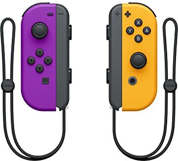 Nintendo Controller  Switch Set da 2 Joystick, Viola Neon e Arancione Neon