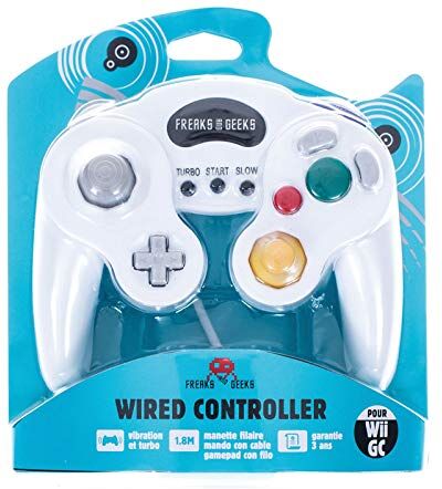 Nintendo Gamepad bianco con funzioni turbo e slow per Wii/GC