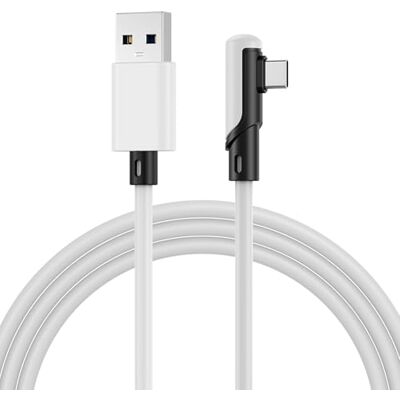 MMOBIEL Cavo VR Link da USB a USB-C per Meta Quest 3S / 3/2 / Pro, Pico 4 Ultra / 4 e PC/Steam VR Type-C a 90 Gradi per Cuffie VR da Gioco – Cavo di Ricarica da 5m Bianco MMOBIEL Cavo VR Link da USB a USB-C per Meta Quest 3S / 3/2 / Pro, Pico 4 Ultra / 4 e PC/Steam VR Type-C a 90 Gradi per Cuffie VR da Gioco – Cavo di Ricarica da 5m Bianco