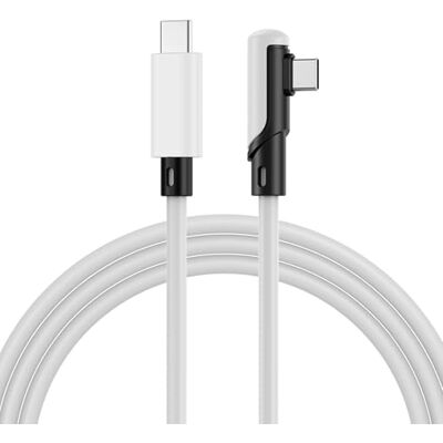 MMOBIEL Cavo VR Link da USB-C a USB-C per Meta Quest 3S / 3/2 / Pro, Pico 4 Ultra / 4 e PC/Steam VR Type-C a 90 Gradi per Cuffie VR da Gioco – Cavo di Ricarica da 5m Bianco MMOBIEL Cavo VR Link da USB-C a USB-C per Meta Quest 3S / 3/2 / Pro, Pico 4 Ultra / 4 e PC/Steam VR Type-C a 90 Gradi per Cuffie VR da Gioco – Cavo di Ricarica da 5m Bianco