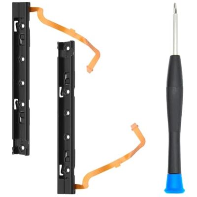 MMOBIEL staffa metallica destra e sinistra della guida di scorrimento, compatibile con console Nintendo Switch incl. cacciavite a Y, 2 pezzi MMOBIEL staffa metallica destra e sinistra della guida di scorrimento, compatibile con console Nintendo Switch incl. cacciavite a Y, 2 pezzi