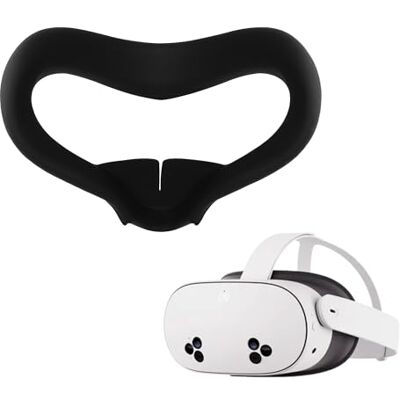 kwmobile Cover Facciale Silicone per Occhiali VR Compatibile con Meta Quest 3S VR Glasses Custodia Protettiva VR nero kwmobile Cover Facciale Silicone per Occhiali VR Compatibile con Meta Quest 3S VR Glasses Custodia Protettiva VR nero