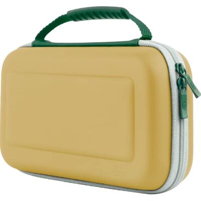 Orzly Custodia per Nintendo Switch e console switch standard con scomparto per accessori e giochi, progettata per i fan di Zelda, in confezione regalo, oro, bianco, verde, custodia da trasporto Orzly Custodia per Nintendo Switch e console switch standard con scomparto per accessori e giochi, progettata per i fan di Zelda, in confezione regalo, oro, bianco, verde, custodia da trasporto