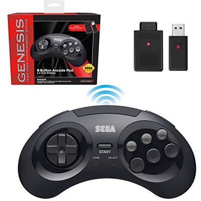Retro-Bit SEGA Genesis 2.4 GHz 8 pulsanti Wireless Controller (nero) Licenza ufficiale Compatibile con Sega Genesis Original/Mini, Nintendo Switch, PC, Mac Retro-Bit SEGA Genesis 2.4 GHz 8 pulsanti Wireless Controller (nero) Licenza ufficiale Compatibile con Sega Genesis Original/Mini, Nintendo Switch, PC, Mac