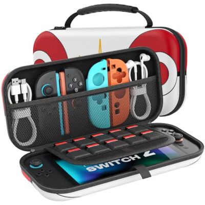 MoKo Custodia per Nintendo Switch 2 2025, Custodia da Viaggio Rigida Protettiva Portatile per Switch 2 Console Accessori, custodia sottile Cover con 10 Slot per Cartucce e Tasche MoKo Custodia per Nintendo Switch 2 2025, Custodia da Viaggio Rigida Protettiva Portatile per Switch 2 Console Accessori, custodia sottile Cover con 10 Slot per Cartucce e Tasche