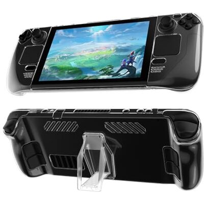 kwmobile Custodia protettiva con supporto per Valve Steam Deck Cover antiurto per console portatile Accessorio gaming trasparente kwmobile Custodia protettiva con supporto per Valve Steam Deck Cover antiurto per console portatile Accessorio gaming trasparente