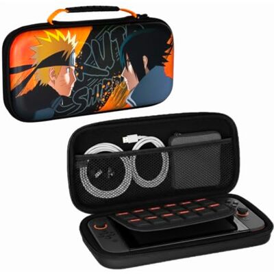 Konix Naruto Shippuden Custodia protettiva e da trasporto per Nintendo Switch 2 Vano porta accessori e 8 giochi Motivo Naruto e Sasuke Nero e arancione Konix Naruto Shippuden Custodia protettiva e da trasporto per Nintendo Switch 2 Vano porta accessori e 8 giochi Motivo Naruto e Sasuke Nero e arancione