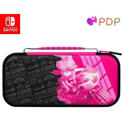 PDP Travel Case Plus GLOW Grand Prix Peach Nintendo Switch, Peach, Rosa e nero PDP Travel Case Plus GLOW Grand Prix Peach Nintendo Switch, Peach, Rosa e nero