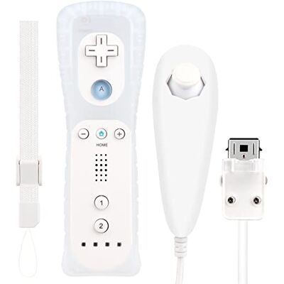 OSTENT Telecomando per sensore di movimento + Wired Nunchuck Combo compatibile per console Nintendo Wii Colore bianco OSTENT Telecomando per sensore di movimento + Wired Nunchuck Combo compatibile per console Nintendo Wii Colore bianco