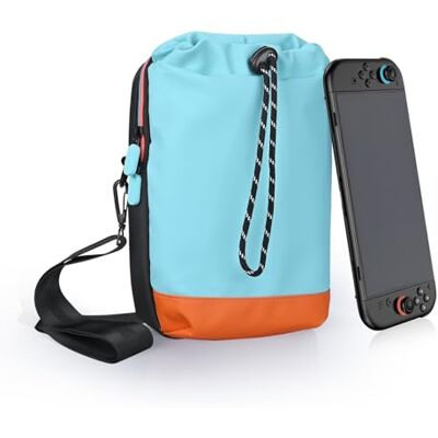 MMOBIEL Borsa a Tracolla da Viaggio per Nintendo Switch 2 Tracolla con Tasca Frontale a Coulisse per Joy-Con, Console e Accessori – Custodia Portatile per Gaming – Blu/Arancione MMOBIEL Borsa a Tracolla da Viaggio per Nintendo Switch 2 Tracolla con Tasca Frontale a Coulisse per Joy-Con, Console e Accessori – Custodia Portatile per Gaming – Blu/Arancione