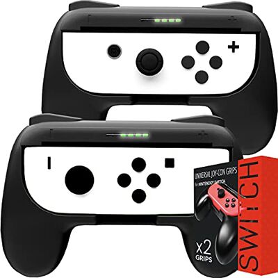 Orzly Grip compatibile con i Joy-Con del Nintendo Switch per un Comfort Extra (CONFEZIONE DOPPIA) 2 Impugnature Universali NERE per i Joy-Con del Nintendo Switch Orzly Grip compatibile con i Joy-Con del Nintendo Switch per un Comfort Extra (CONFEZIONE DOPPIA) 2 Impugnature Universali NERE per i Joy-Con del Nintendo Switch