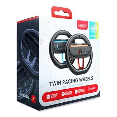 STEALTH Volante da corsa compatibile con Switch 2 Confezione doppia STEALTH Volante da corsa compatibile con Switch 2 Confezione doppia