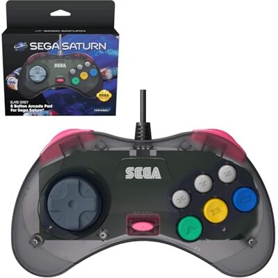 Retro-Bit Sega Saturn Pad GRIGIO Not Machine Specific Electronic Game, Sega Saturn Retro-Bit Sega Saturn Pad GRIGIO Not Machine Specific Electronic Game, Sega Saturn