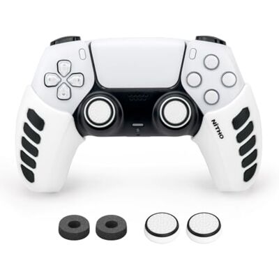 NITHO Gaming Kit per Controller Playstation 5, Include Impugnature Silicone Anti-Sudore, Anelli di Precisione, Copri Levette Analogiche, Migliora il Controllo del Gioco Per Controller PS5 NITHO Gaming Kit per Controller Playstation 5, Include Impugnature Silicone Anti-Sudore, Anelli di Precisione, Copri Levette Analogiche, Migliora il Controllo del Gioco Per Controller PS5