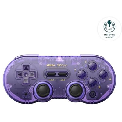 8Bitdo SN30 Pro Wireless Bluetooth Controller with Joysticks Rumble Vibration USB-C Cable Gamepad Compatible with Switch,Windows, Mac OS, Android, Steam (Crystal Purple) 8Bitdo SN30 Pro Wireless Bluetooth Controller with Joysticks Rumble Vibration USB-C Cable Gamepad Compatible with Switch,Windows, Mac OS, Android, Steam (Crystal Purple)