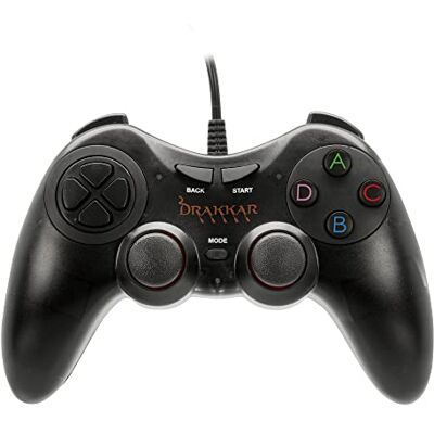 Konix Controller cablato Drakkar Battle Axe per PC desktop da gioco, connessione USB, cavo da 1,8 m, nero Konix Controller cablato Drakkar Battle Axe per PC desktop da gioco, connessione USB, cavo da 1,8 m, nero