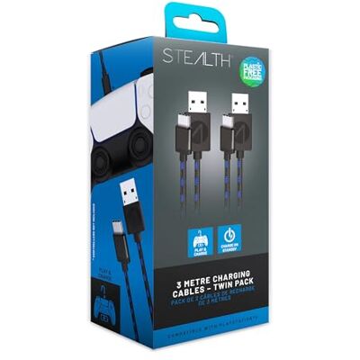 STEALTH SP-C10V 3M Cavi doppi Premium intrecciati Play & Charge per PS5 STEALTH SP-C10V 3M Cavi doppi Premium intrecciati Play & Charge per PS5